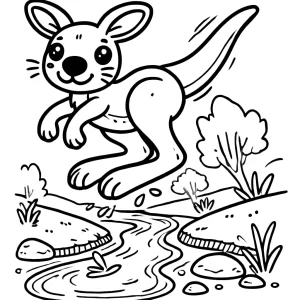coloriage Kangourou et dessin a imprimer