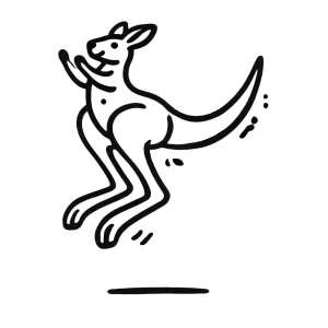 coloriage Kangourou pour enfant de 2 ans