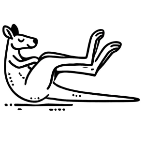 coloriage Kangourou gratuit pour enfants