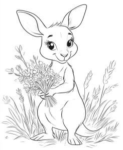 coloriage Kangourou pour enfants a imprimer gratuit