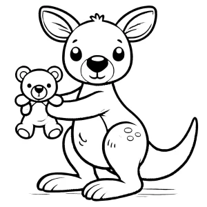 coloriage Kangourou pour enfants à imprimer