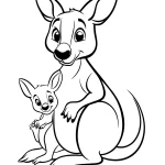 coloriage Kangourou pour enfant à imprimer
