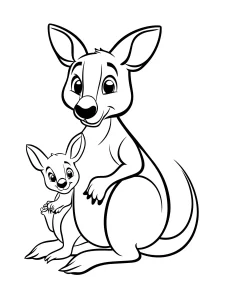 coloriage Kangourou pour enfant à imprimer