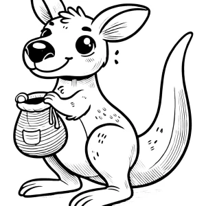 coloriage Kangourou à imprimer pour enfant de 9 ans