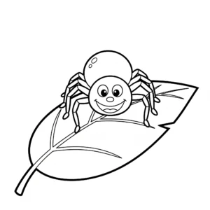 coloriage L’Araignée sur une Feuille pour enfant de 10 ans