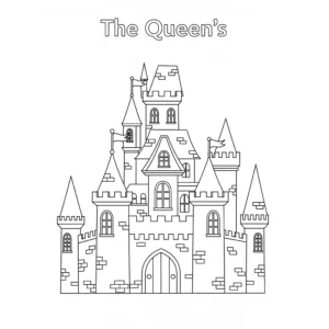 coloriage Le château de la Reine pour primaire