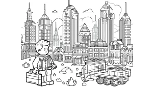 coloriage Lego City pour enfant de 5 ans