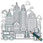 coloriage Lego City et découpage à imprimer