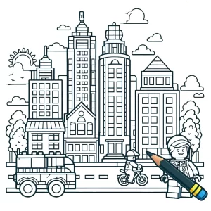 coloriage Lego City et découpage à imprimer