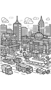 coloriage Lego City à imprimer kawaii
