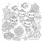 coloriage Les Octonautes et le corail pour enfant de 4 ans