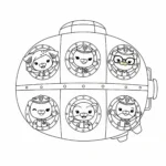 coloriage Les Octonauts saluant depuis l’Octocapsule à imprimer