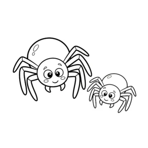 coloriage Les Petites Araignées Amies à imprimer pour enfants