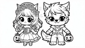 coloriage Loup garou educatif pour enfant