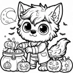 coloriage Loup garou gratuit à imprimer