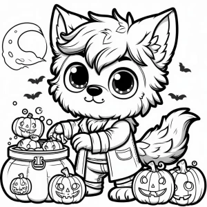 coloriage Loup garou gratuit à imprimer