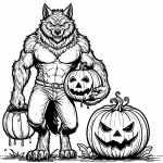 coloriage Loup garou pour enfant