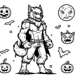 imprimer coloriage Loup garou pour enfant