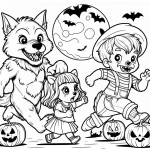 coloriage Loup garou à imprimer pour enfant de 4 ans