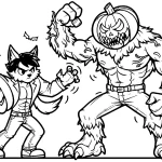 coloriage Loup garou a imprimer gratuitement