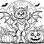 coloriage Loup garou gratuit pour enfants