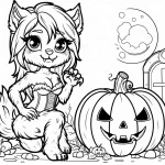 coloriage Loup garou pour enfant de 3 ans