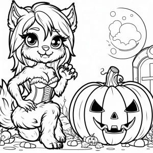 coloriage Loup garou pour enfant de 3 ans