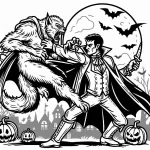 coloriage Loup garou à imprimer pour enfant de 4 ans