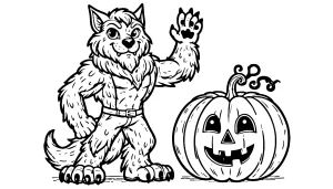 coloriage Loup garou et dessin a imprimer