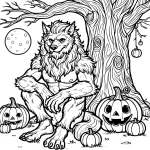 coloriage Loup garou d