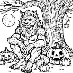 coloriage Loup garou d