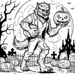 coloriage Loup garou pour enfant de 4 ans