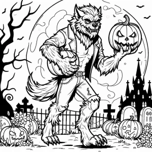 coloriage Loup garou pour enfant de 4 ans