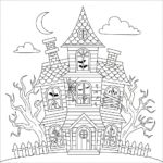 coloriage Maison Hantée updated pour enfant de 4 ans