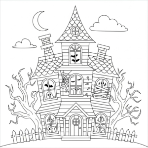 coloriage Maison Hantée updated pour enfant de 4 ans