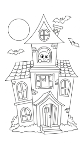 coloriage Maison Hantée updated a imprimer gratuit