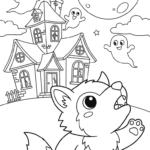 coloriage Maison Hantée updated pour enfant gratuit