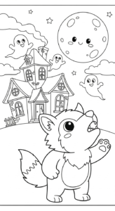 coloriage Maison Hantée updated pour enfant gratuit