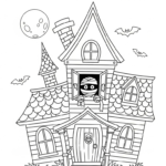coloriage Maison Hantée updated pour enfants a imprimer gratuit