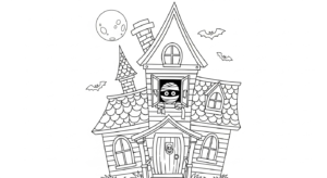 coloriage Maison Hantée updated pour enfants a imprimer gratuit
