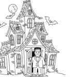 image pour coloriage Maison Hantée updated enfant