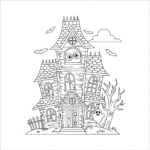 coloriage Maison Hantée updated pour enfant à imprimer