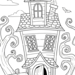 imprimer coloriage Maison Hantée updated pour enfant