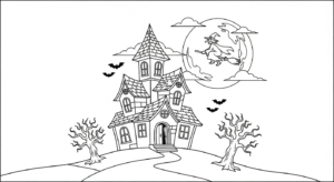 coloriage Maison Hantée updated à imprimer gratuitement pdf