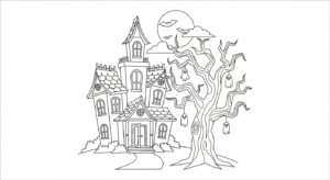 coloriage Maison Hantée updated à imprimer pdf gratuit