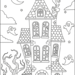 coloriage Maison Hantée updated à imprimer pour enfants