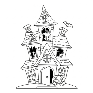 coloriage Maison Hantée updated d