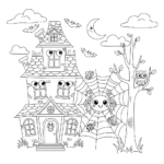 image de coloriage Maison Hantée updated pour enfant