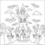coloriage Maison Hantée updated gratuit en ligne