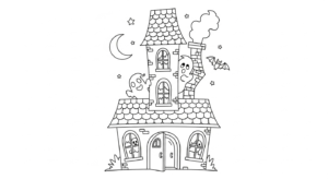coloriage Maison Hantée updated pour enfant de 8 ans